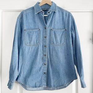 Vintage Lizwear Pinstripe Denim Button Up - S